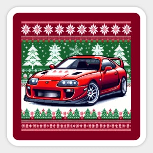 Ugly Christmas Sweater Toyota Supra Sticker